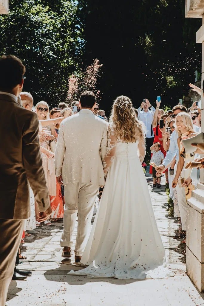 Guests filling the room for a Montenegro wedding arrival