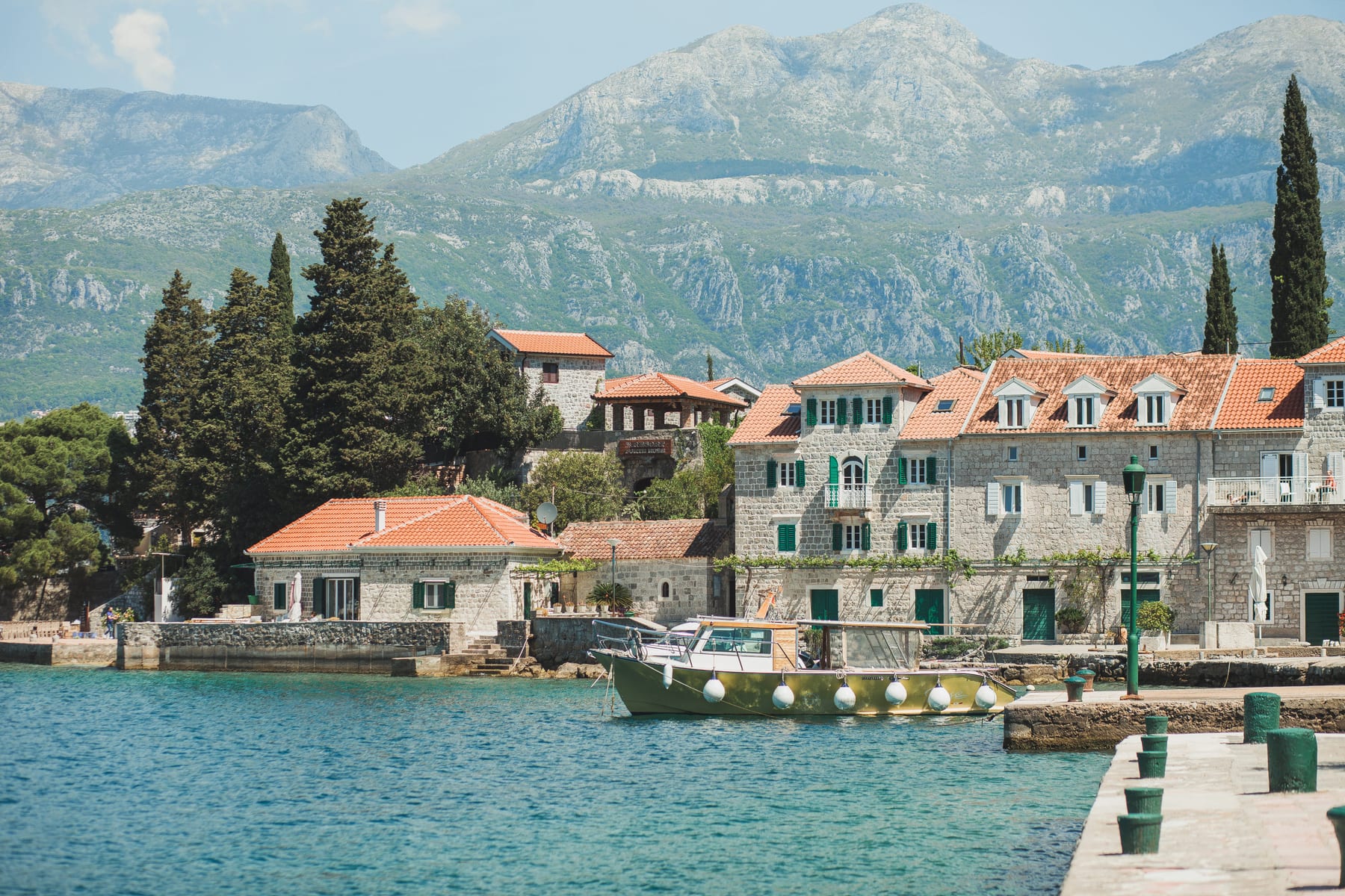 Historic stone village on the Adriatic waterfront